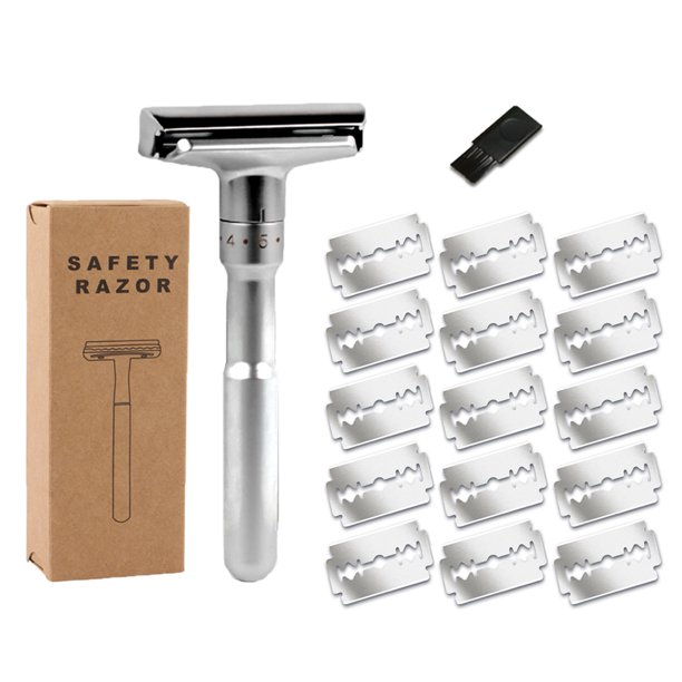 Adjustable Safety Razor Double Edge Mens Shaving Mild to Aggressive 16