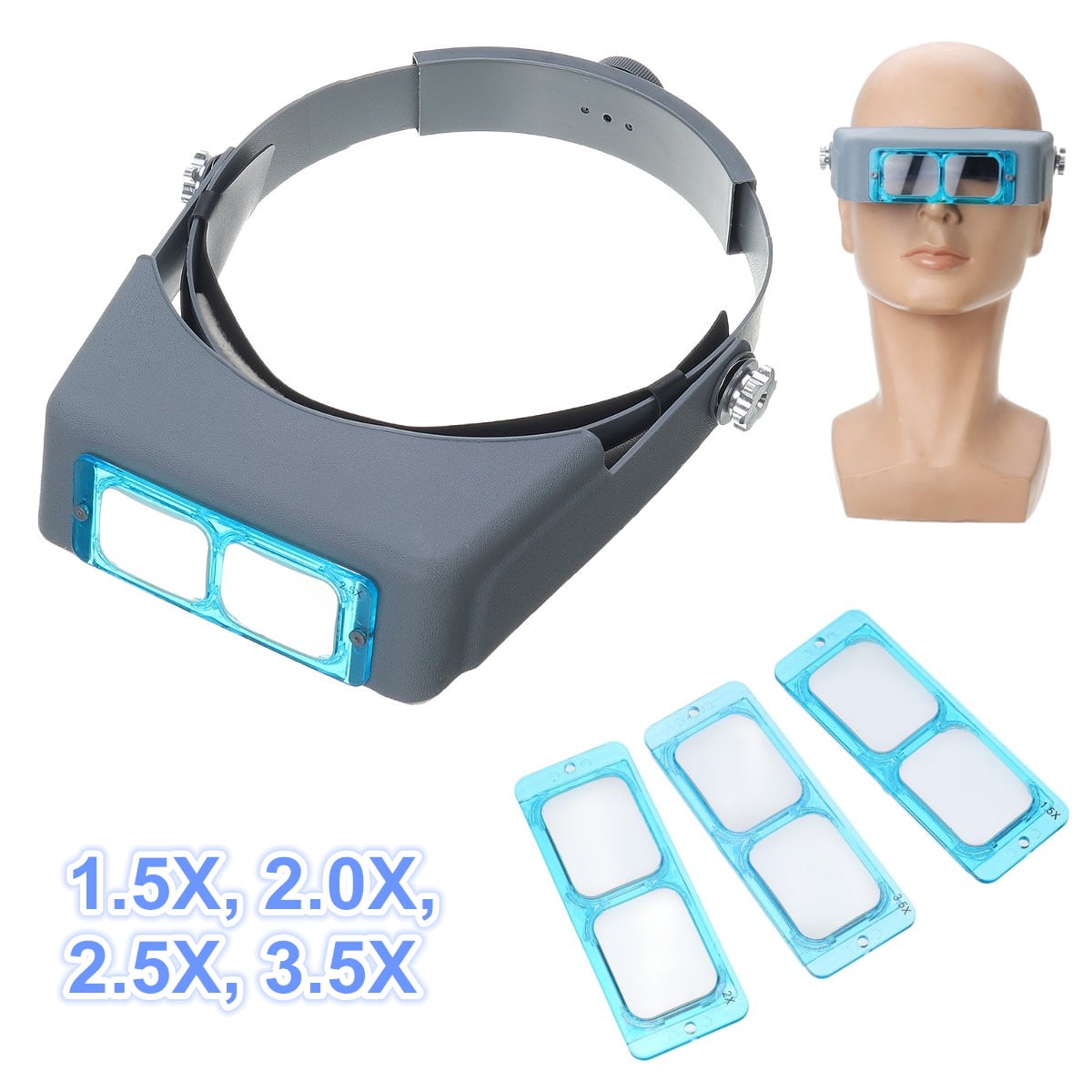 Head Magnifier Optivisor Lens Glasses Magnifying Visor Glass Headband 4