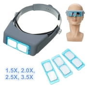 Head Magnifier Optivisor Lens Glasses Magnifying Visor Glass Headband 4 Lenses