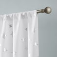 thumbnail image 3 of Hopscotch Jacob Star Foil Room Darkening Curtain Panel Pair 38"x84" - White/ Silver, 3 of 5