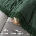 thumbnail image 6 of LEAFAX Emerald Green Comforter Set King Boho Bedding Set Exquisite Tassel Pattern Microfiber Filling, Cozy Lightweight All Season, 5-Piece, 6 of 6