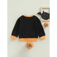 thumbnail image 4 of Bagilaanoe Toddler Boys Girls Halloween Sweatshirt Letter Skeleton Pumpkin Print Long Sleeve Pullover Tops 2-7 Years Kids Halloween Outfits, 4 of 8