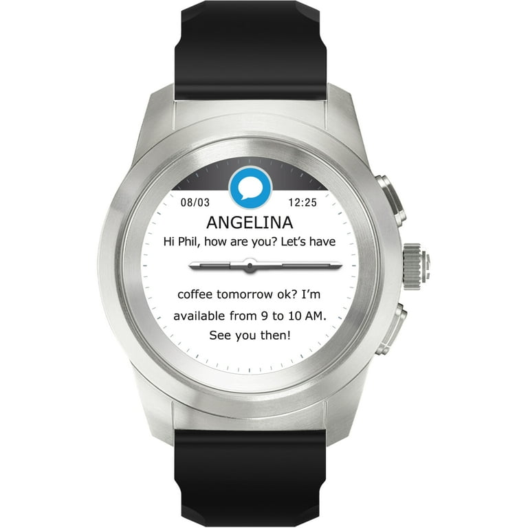 MyKronoz ZeTime Original Hybrid Smartwatch, Petite, Brushed Silver