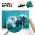 thumbnail image 6 of ADALE Underwater Sea Animal Manatee Poster Canvas Picture Printing Wall Art Decor Living Room Bedroom Background Art Framed 12x16 Inch, 6 of 6