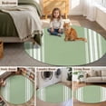 thumbnail image 5 of Round Rugs 7Ft, Sage Green Round Area Rug Washable Indoor Throw Carpet, Farmhouse Sage Green White Striped Large Non Slip Circle Rug for Dining Room Playroom Home Decor Aesthetic, 5 of 8