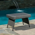 thumbnail image 3 of Olurrisa PE Wicker Snack Table with Iron Frame, No Assembly Required Outdoor Accent Table, 3 of 8