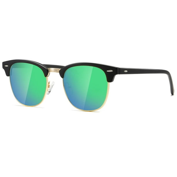 AEVOGUE Gafas de sol polarizadas para mujeres y hombres Gafas de sol retro con montura semi sin montura AE0369
