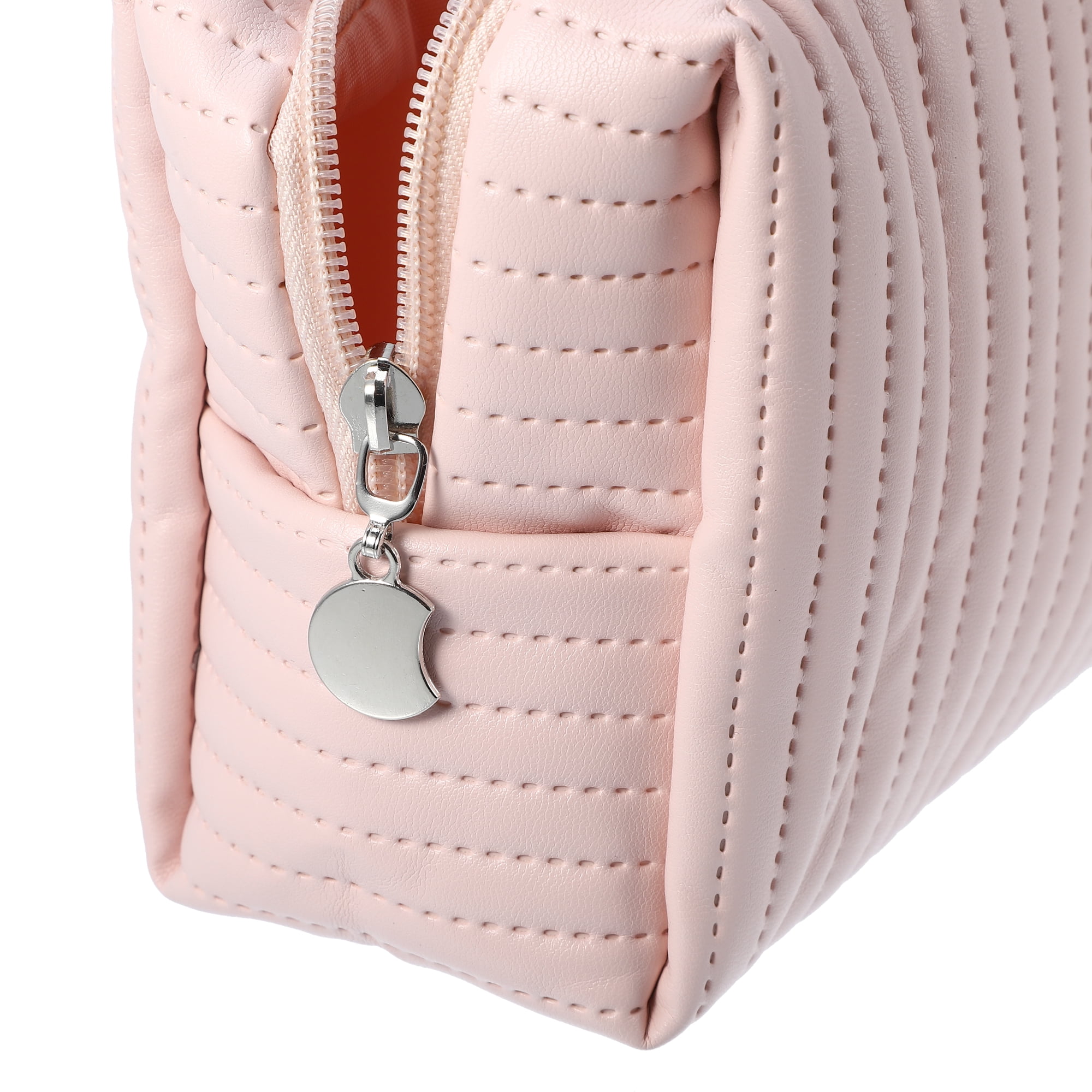 Unique Bargains Floral Makeup Bag Zipper Flower Cosmetic Pouch Pink
