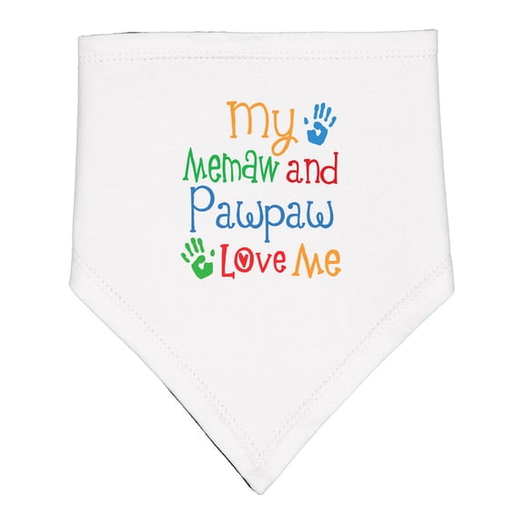 Inktastic Memaw and Pawpaw Love Me Grandchild Baby Bandana Bib