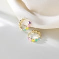 thumbnail image 4 of Sterling Silver Rainbow Heart Hoop Earrings for Women Teens Colorful Love Earrings Huggie for Valentines Day, 4 of 5