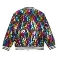 thumbnail image 6 of YONGHS Kids Girls Sparkly Sequins Baseball Coat Long Sleeve Disco Dance Party Bomber Jacket Colorful 14, 6 of 7