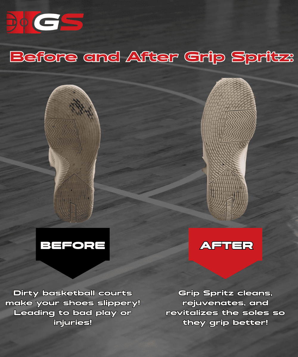 Grip Spritz Basketball Shoe Grip Spray | 2oz Bottle - Full Season Supply | Clean, Restore, Rejuvenate Traction on Any Court