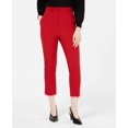 thumbnail image 5 of Line & Dot Womens Solid High Rise Casual Cropped Pants, Red, Large, 5 of 5