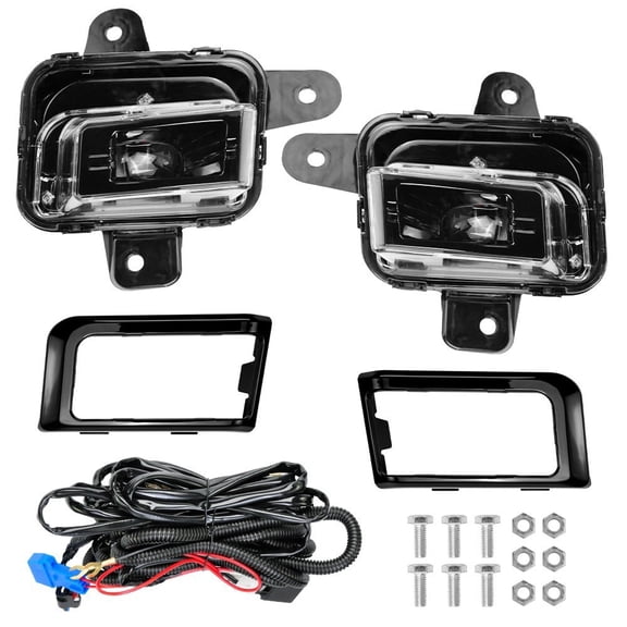 Woudy LED Fog Lights Set with Switch Wires Bezel for 2022 2023 2024 GMC Sierra 1500