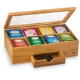 thumbnail image 1 of Organizador de bolsitas de té Bambüsi, caja de té de bambú con cajón, 1 of 9