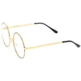 thumbnail image 4 of zeroUV Unisex Retro Lennon Style Mid Size Metal Frame Clear Lens Round Glasses 51mm (Tortoise-Gold / Clear) - 51mm, 4 of 5