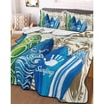 thumbnail image 3 of Quilts Twin-XL Size Bedding Set, Beach Surfboard Lightweight Quilted Comforter, Summer Sea Surfing Tropical Botanical Tree Soft Bedspread Coverlet with Pillow Covers for All Season, 68" x 98", 3 of 7
