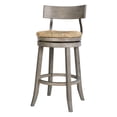 thumbnail image 2 of Farmhouse 31" Wood Bar-Height Bar Stool with Natural Seagrass Seat, Reclaimed Gray, 2 of 8