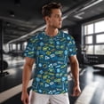thumbnail image 3 of Wukai Machinery Road Construction Print Men's Short-Sleeved Mesh T-Shirt,Quick-Dry Short Sleeve Workout T-Shirt-Large, 3 of 8