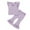 PURPLE, variant on Bagilaanoe 2pcs Toddler Baby Girl Pants Set Fly Sleeve Ribbed Tops + Flare Trousers 6M 12M 18M 24M 3T 4T Kids Casual Clothes