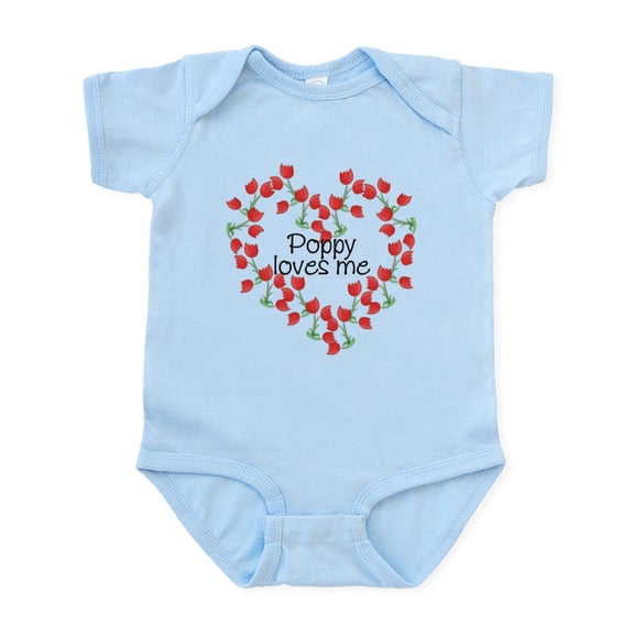 CafePress - Poppy Loves Me Baby/Toddler Onesie - Baby Light Bodysuit, Size Newborn - 24 Months