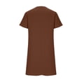 thumbnail image 6 of LWITHSZG Cotton Linen Mini Dresses for Women Short Sleeve V Neck T Shirt Dress Beach Vacation Nightgowns Summer Outfits S-XXL, 6 of 7