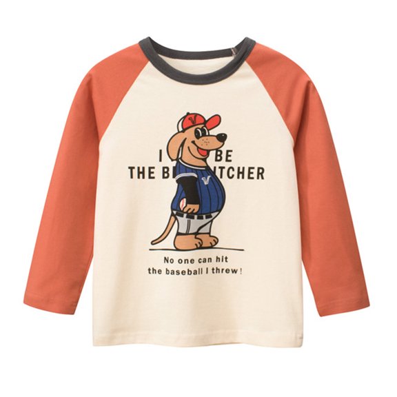 Ketyyh-chn99 Baby Clothes Boy Boys Fashion Toddler Boys Layered Graphic Tee with Long Sleeves Size for 2-3 Years,Orange
