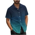 thumbnail image 2 of Blusa y camisa de manga corta con cuello vuelto para hombre, blusa informal de moda con cuello vuelto, blusa estampada de manga corta con botones, blusa de poliéster para hombre, 2 of 6