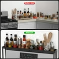 thumbnail image 4 of Kitchen Stove Top Shelf, Over Spice Rack Shelf for Stove, Stainless Steel Stove Top Spice Rack, Adjustable 27-33inch, Kitchen Spice Organizer, Condiments and BBQ Sauces, Black, 4 of 9