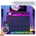 thumbnail image 5 of CONCETTA LED TV Stand Dresser, Fits TVs up to 45 Inches, LED Lights & Power Outlet, 8 Fabric Drawers Storage for Bedroom Living Room, Gray, 5 of 9