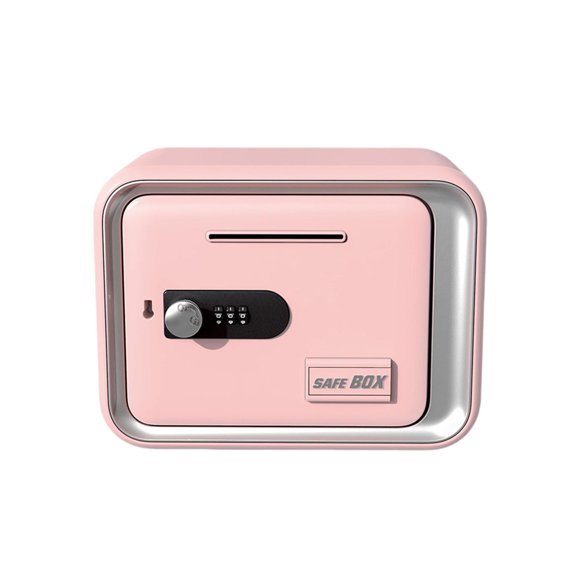 Caja de seguridad con contraseña para guardar dinero, multifuncional, con código, para cumpleaños, vacaciones y regalos para niños. Rosa
