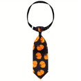 thumbnail image 1 of Adjustable Halloween Dog Collar with Pumpkin and Bat Print - Perfect for Spooky Costume Parties and Trick-or-Treating, 1 of 5