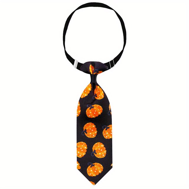 Adjustable Halloween Dog Collar with Pumpkin and Bat Print - Perfect for Spooky Costume Parties and Trick-or-Treating