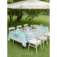 thumbnail image 3 of Rectangle Outdoor Tablecloth with Umbrella Hole and Zipper 60x102 Inch, Teal Green Starfish Coastal Waterproof Patio Table Cloth, Summer Coral Shell Beach Nautical Washable Picnic Table Cover, 3 of 7