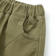 thumbnail image 5 of Lilgiuy Baby Boy Girl Solid Color Shorts Elastic Waist Casual Short Trousers Spring Summer Fall Comfortable Pocket Short Pants Playwear(Army Green,6-12 Months), 5 of 5