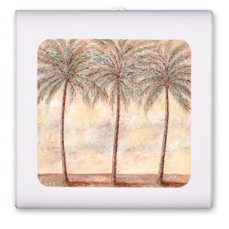 Plug in Dimmable LED Night Light with Dusk to Dawn Auto Sensor Adjustable Brightness Warm Light Auto On/Off Nightlight for Bathroom Hallway Nursery Bedrooms - Palm Trees