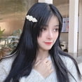 thumbnail image 1 of AYYUFE Bangs Clip Elegant High Gloss Fairy Temperament Simple Style Hair Accessories Ideal Gift Women Faux Pearl Hair Pin for Daily Life, 1 of 8