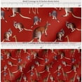thumbnail image 2 of Soimoi Red Cotton Cambric Fabric Kangaroo & Giraffe Animal Print Sewing Fabric Yard 42 Inch Wide, 2 of 7
