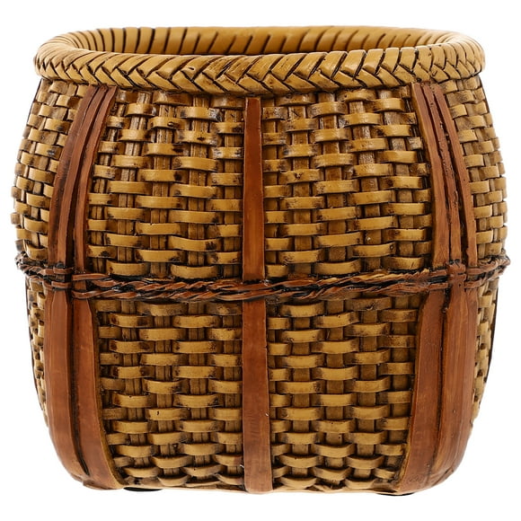 1pc Resin Storage Basket Fruit Storage Basket Weaving Basket Storage Holder