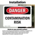 thumbnail image 3 of (2 Pack) Contamination Risk OSHA Danger Sign 7 Inch X 5 Inch Vinyl Label Decal Sticker Weather Resistant, UV Protected for Workplace, Business, and Construction Site, Made in the USA, 3 of 7