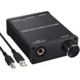 thumbnail image 1 of USB DAC Audio Converter with Headphone Amplifier, Coaxial/Optical/6.35mm Headphone Output, USB to Coaxial S/PDIF Digital to Analog Converter Comaptible with Windows XP 7 10 and Mac PS4 PS3, 1 of 9