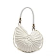 thumbnail image 2 of Bolso de mano con cadena de perlas | Bolso de hombro de ganchillo para mujer | Bolso cruzado versátil | Bolso de noche bohemio | Asa de cuero hecha a mano | Ligero para uso diario, 2 of 6