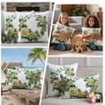 thumbnail image 5 of Yellow Rose Outdoor Waterproof Pillow Covers, Flower Floral Spring Watercolor Green Leaf Decorative Square Throw Pillowcase Sofa Cushion Sham for Patio/Couch/Chair, 18"x18" 2 Pack, 5 of 8