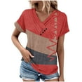 thumbnail image 2 of Plus Size Tops V-Neck Casual Short-Sleeved Spring And Summer Blouses, 2 of 5