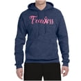 thumbnail image 2 of Wild Bobby, Fearless Pink Ribbon Support Warrior Women, Breast Cancer Awareness, Unisex Graphic Hoodie Sweatshirt, Vintage Heather Navy, X-Large, 2 of 5