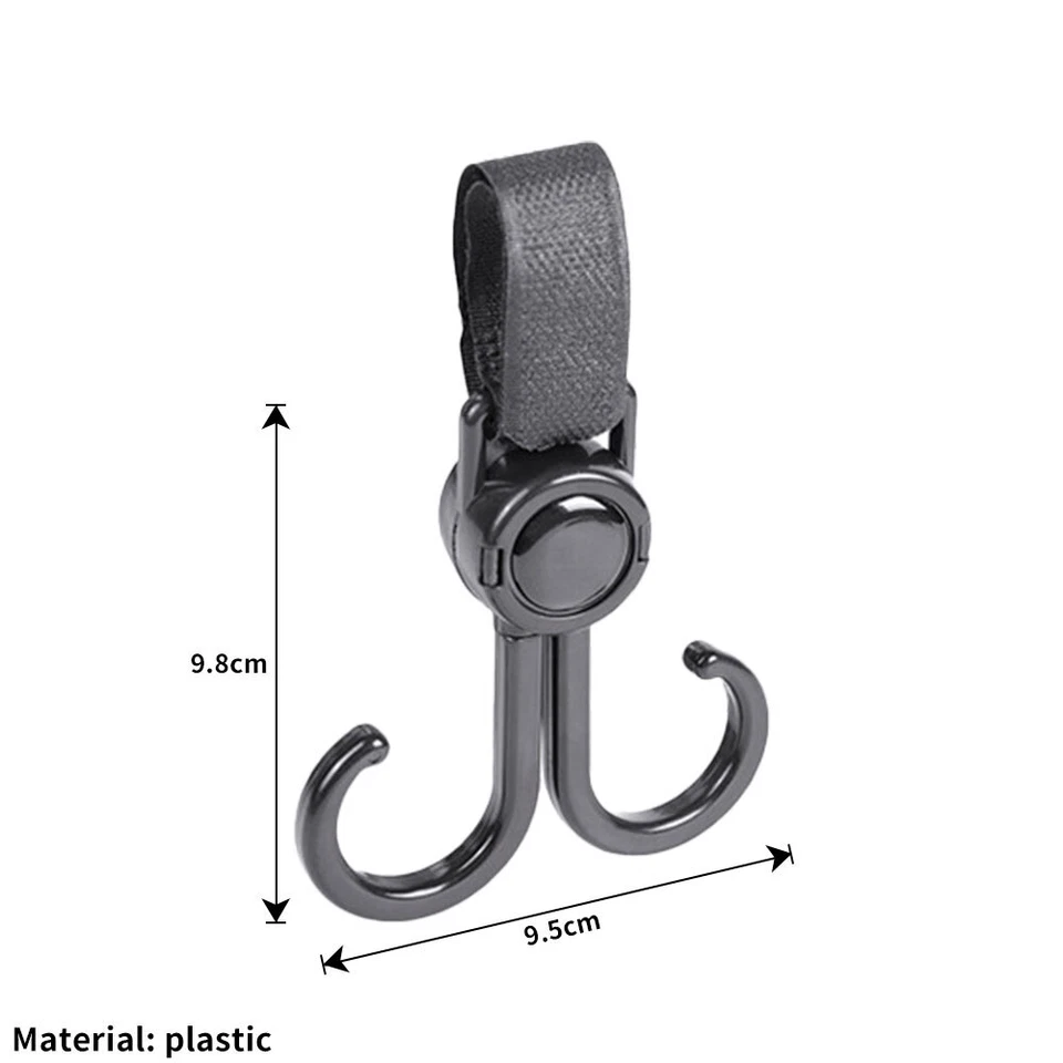 Portable Stroller Hooks For Hanging- Diaper Bags Stuff-Organizer Groceries Tr