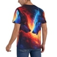thumbnail image 2 of Hirioo Red And Blue Fire Wolf for Men's Baseball T-shirt Shirts Short Sleeve Casual Summer Button Stretch T Shirts,Size S-4XL-Medium, 2 of 7