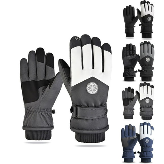 Winter Waterproof Ski Snow Warm Gloves for Women Men Man Gloves Winter Outdoor Windproof Ski Riding Plus Velvet Double Layer Warm Gloves Christmas Gift