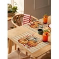 thumbnail image 4 of Orange Pumpkin Placemats Set of 1 Thanksgiving Autumn Watercolor Yellow Striped Heat Insulation Washable Place Mats, Rustic Non-Slip Table Mats for Dining Table Party Kitchen Decor,13x19 Inch, 4 of 4