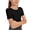 00-Black903, variant on Girls Ribbed Knit Short Sleeve T-Shirt Solid Fitted Crew Neck T Shirt, Sizes 7-14
